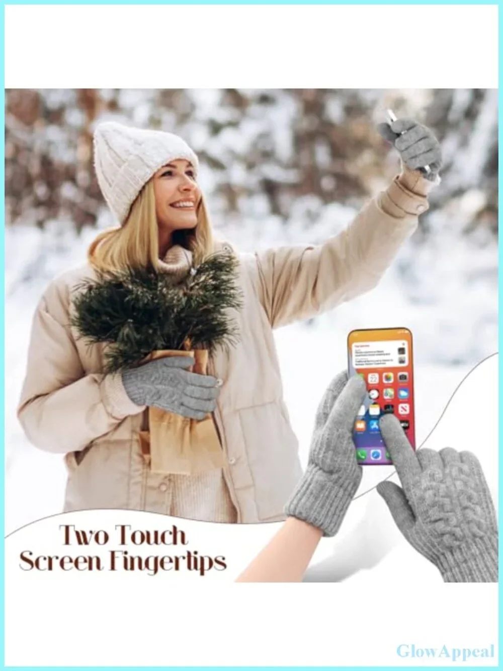 Thermal Winter Gloves for Women - Touchscreen Knit Fleece Lined Cold Weather